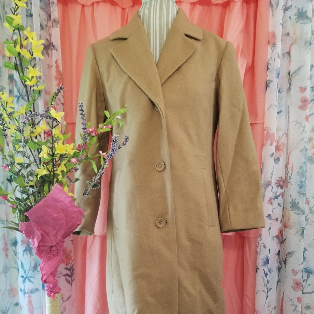 🌻🌺🌻VINTAGE JONATHAN MICHAEL LAMBSWOOL LONG COAT - Picture 1 of 7